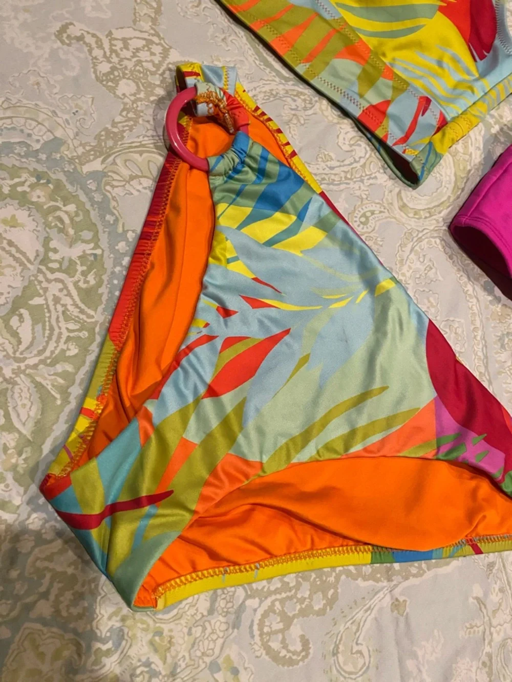 Tropical Multi & Fuchsia Ruffle Bikini Set - Picture 2 of 7